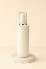 Load image into Gallery viewer, HDPE White Cupbase Bottle With Lotion Pump &amp; Silver Streak Overcap

