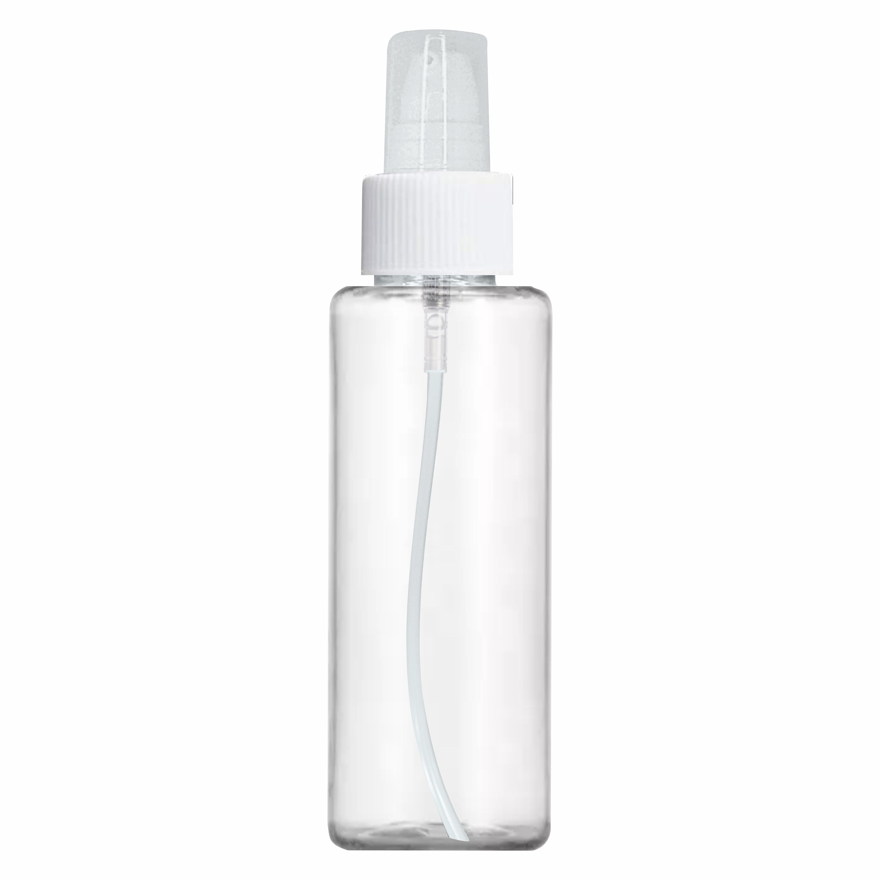 |ZMT81| TRANSPARENT CLEAR ROUND PET BOTTLE WITH WHITE LOTION PUMP 30ml, 50ml, 100ml & 200ml