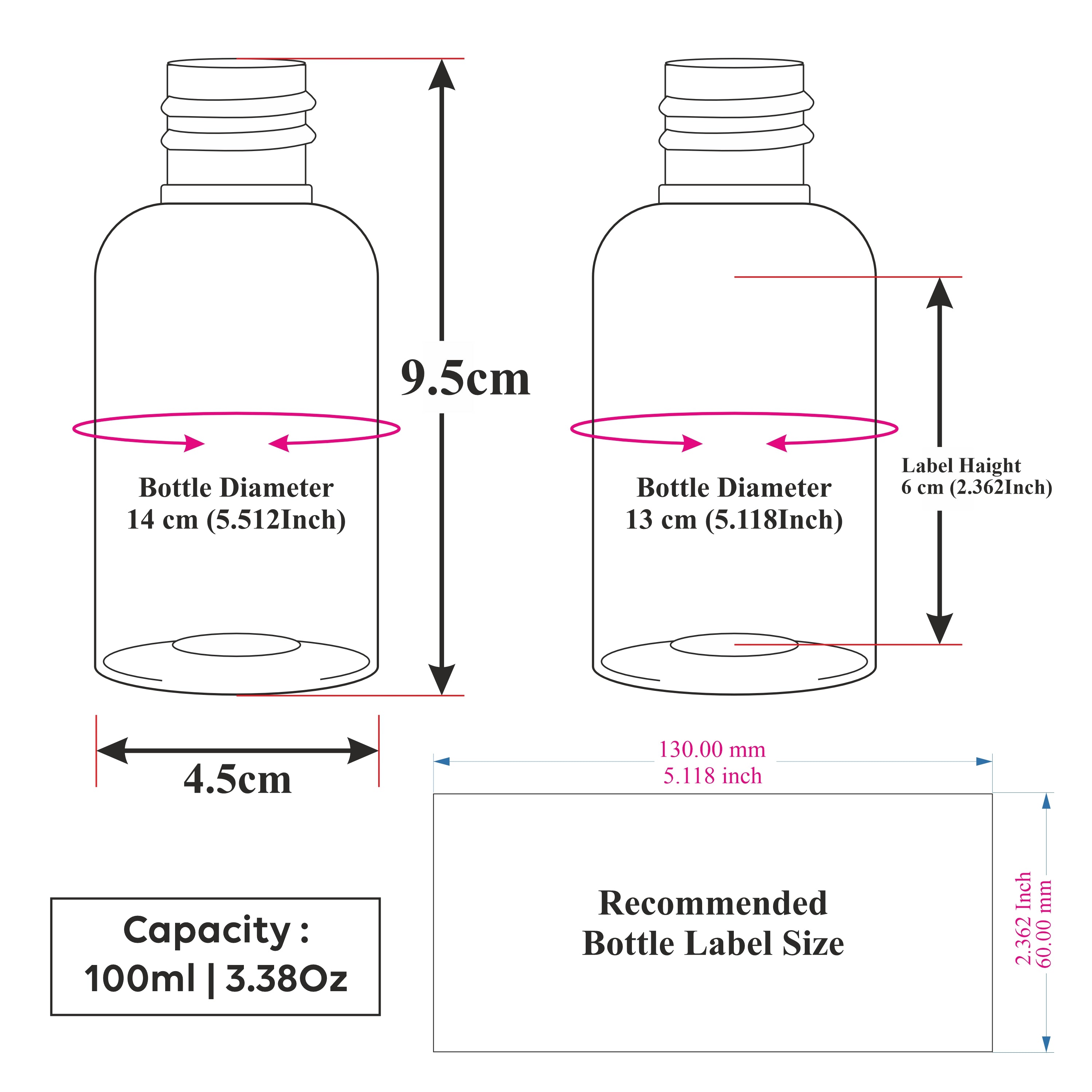 [ZMT104] Transparent Black Color Pet Bottle With Gold Plated Locket Fliptop Cap 100ml