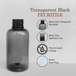 Load image into Gallery viewer, Transparent Black Color Pet Bottle With Black Applicator Cap 100ml [ZMT103]
