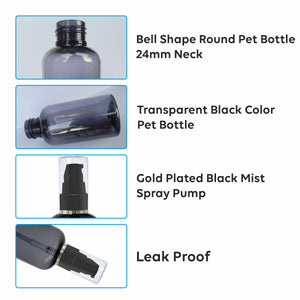 Transparent Black Color Pet Bottle With AS Black Lotion Pump 100ml [ZMT109]