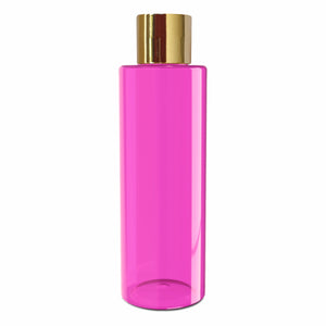 [ZMT114] Transparent Pink Color Pet Bottle With Gold Plated Simple Screw Cap 100ml