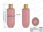 Load image into Gallery viewer, [ZMWH48] Pink Cupbase Bottle With Gold White Disk Top Cap - 250ml
