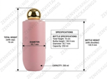 Load image into Gallery viewer, [ZMWH38] Pink Cupbase Bottle With Golden Dome Cape - 250ml
