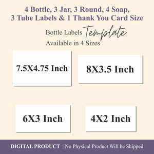 Product Label | Template Editable | Cosmetic Label Template | Skin Care Label | Shampoo Bottle Label | Body-care Label | Editable Label Canva | Soap Label | Thank You Card