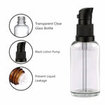 Load image into Gallery viewer, [ZMG39] Transparent Glass Bottle With Black Lotion Pump - 15ml, 25ml &amp; 30ml
