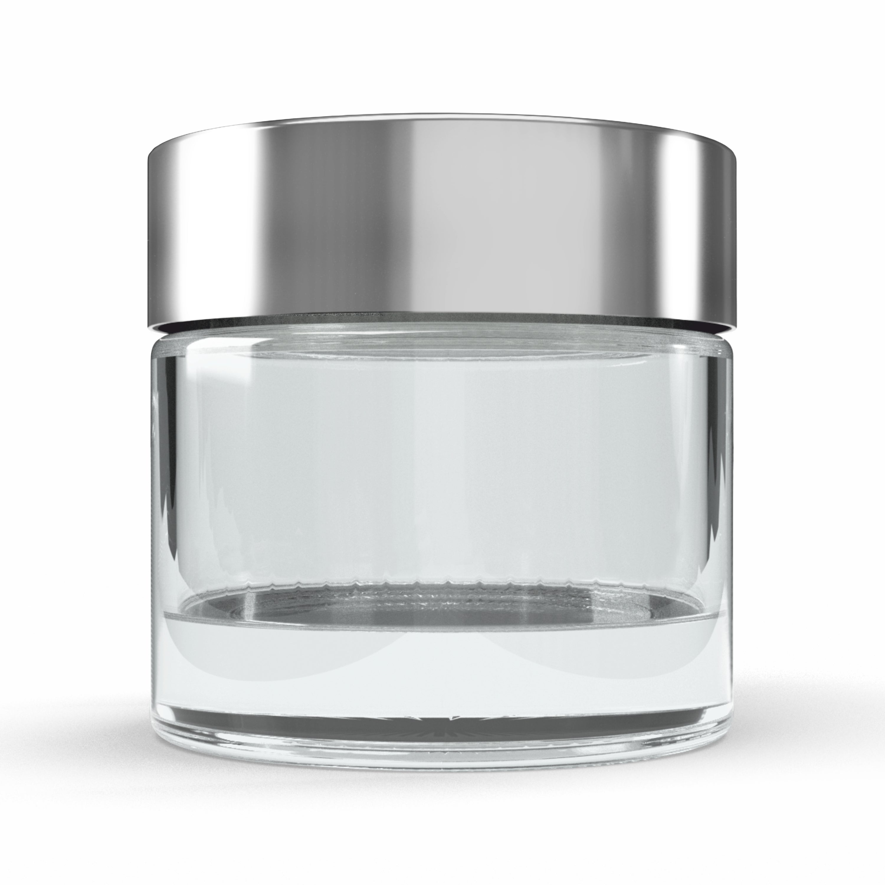 Empty Transparent Clear Glass Jar with Silver Plated Screw Cap- 10gm [ZMJ50]