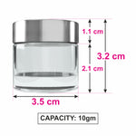 Load image into Gallery viewer, Empty Transparent Clear Glass Jar with Silver Plated Screw Cap- 10gm [ZMJ50]
