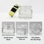 Load image into Gallery viewer, Empty Transparent Clear Glass Jar with Gold Plated Screw Cap- 10gm [ZMJ51]
