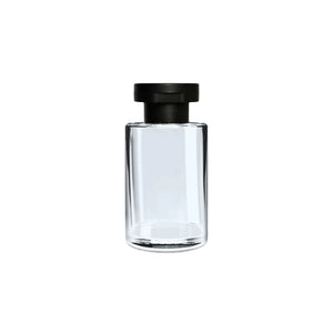 Clear Transparent Glass  Bottle, Transparent Bottle , Zenvista Packagings, Packagings Solution, Elite cap,  Transparent Bottle with  Black Elite cap, Cosmetic Bottle, Cosmetic Products, Packaging Bottle For  Body Wash, Mssage Oil , Perfume Bottle, Medicine