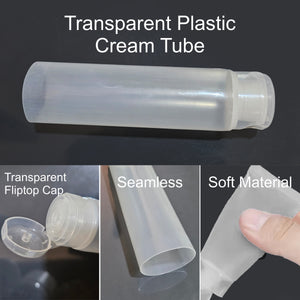 Empty Transparent Plastic Cosmetic Tube with Transparent  Fliptop Cap -100ml || ZMU02