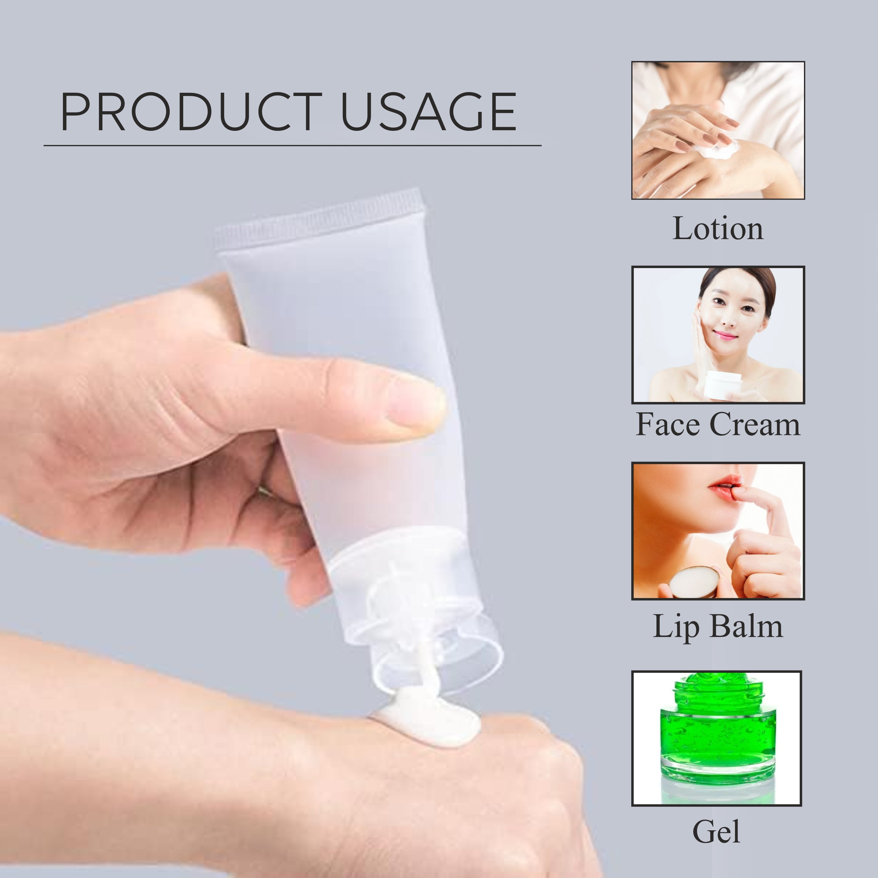 Empty Transparent Plastic Cosmetic Tube with Transparent  Fliptop Cap -100ml || ZMU02
