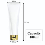 Load image into Gallery viewer, [ZMU04] White Tube With Gold Fliptop Cap 50ml &amp; 100ml
