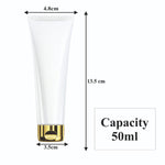 Load image into Gallery viewer, [ZMU04] White Tube With Gold Fliptop Cap 50ml &amp; 100ml
