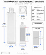 Load image into Gallery viewer, [ZMT21] Transparent Square Bottle With Silver Black Dispenser Pump - 200ml
