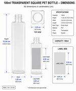 Load image into Gallery viewer, [ZMT18] Transparent Square Bottle With Gold  Screw Cap - 100ml &amp; 200ml
