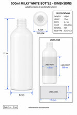 Load image into Gallery viewer, [ZMW62] Milky White Bottle With White Flip-top Cap - 500ml
