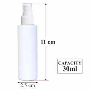 Zenvista| White Color Pet Bottle With White Mist Spray Pump-30ml, 50ml, 100ml & 200ml [ZMW01]