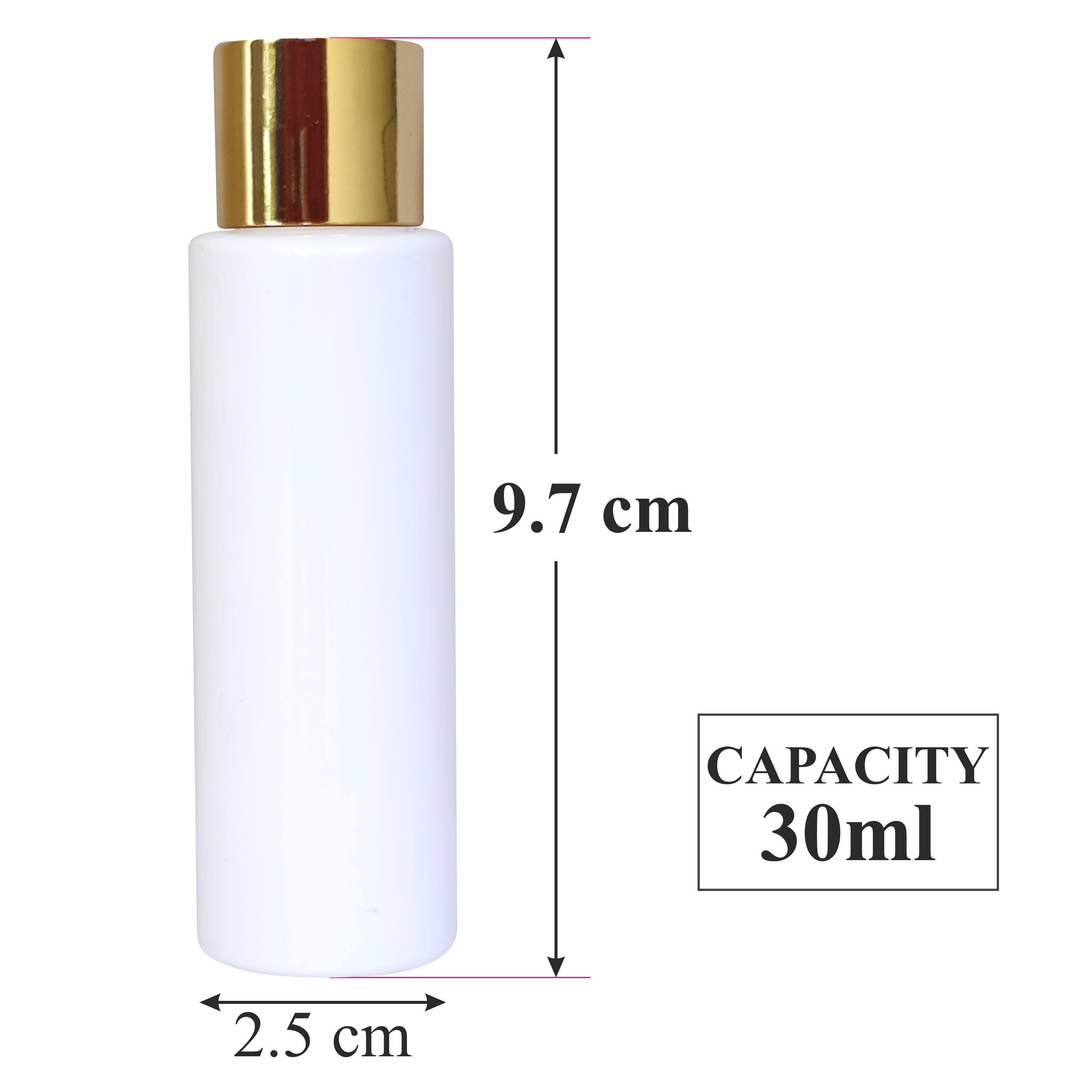 ZENVISTA| Cosmetics Empty Milky White Color Bottle With Gold Screw Cap100ml, 200ml [ZMW05]