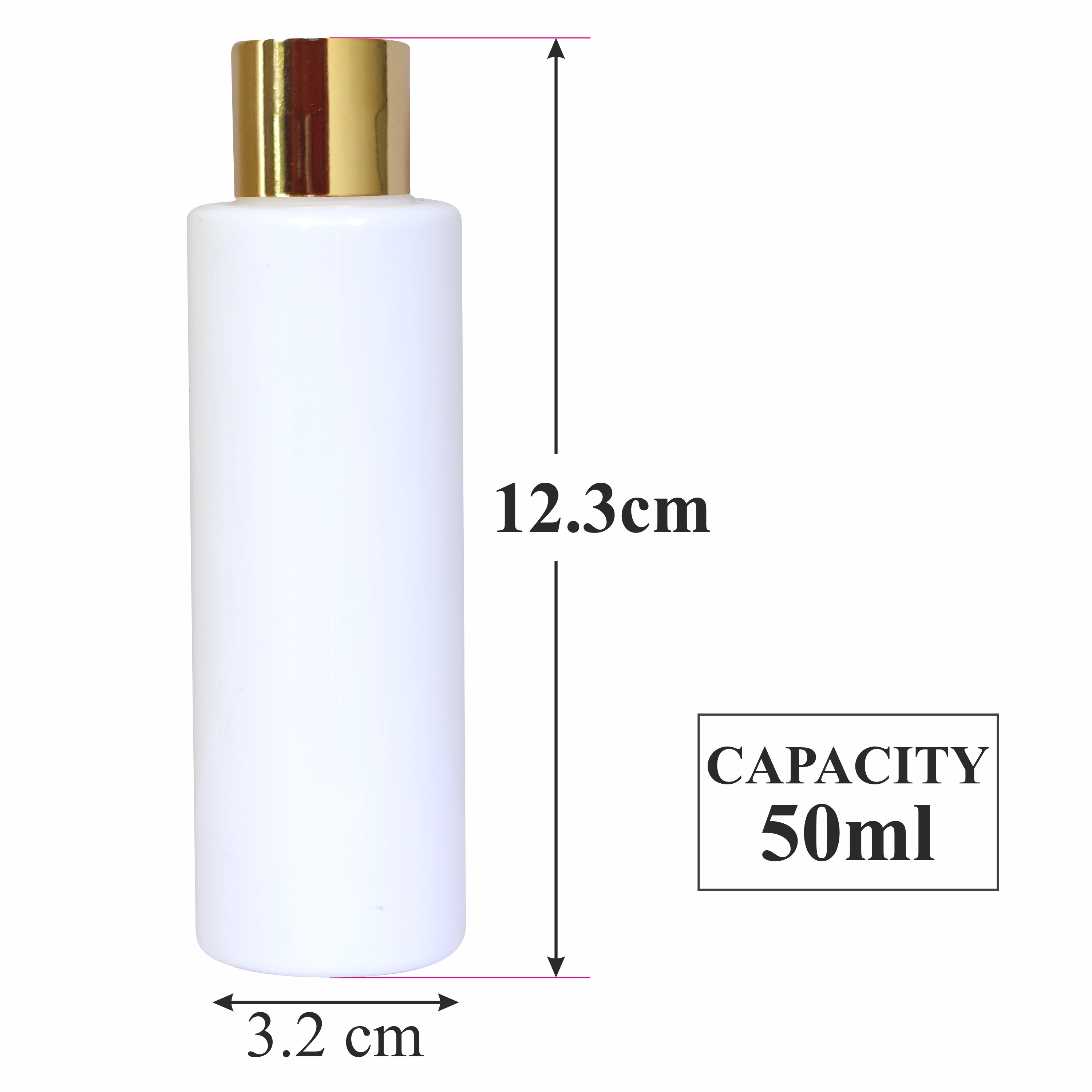 ZENVISTA| Cosmetics Empty Milky White Color Bottle With Gold Screw Cap100ml, 200ml [ZMW05]