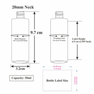 |ZMW64| White Color Flat Shoulder Round Pet Bottle with Black Color Applicator Cap- 30ml, 50ml, 100ml & 200ml