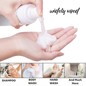 |ZMW79| White Color Flat Shoulder Round Pet Bottle with White Foam Pump - 100ml