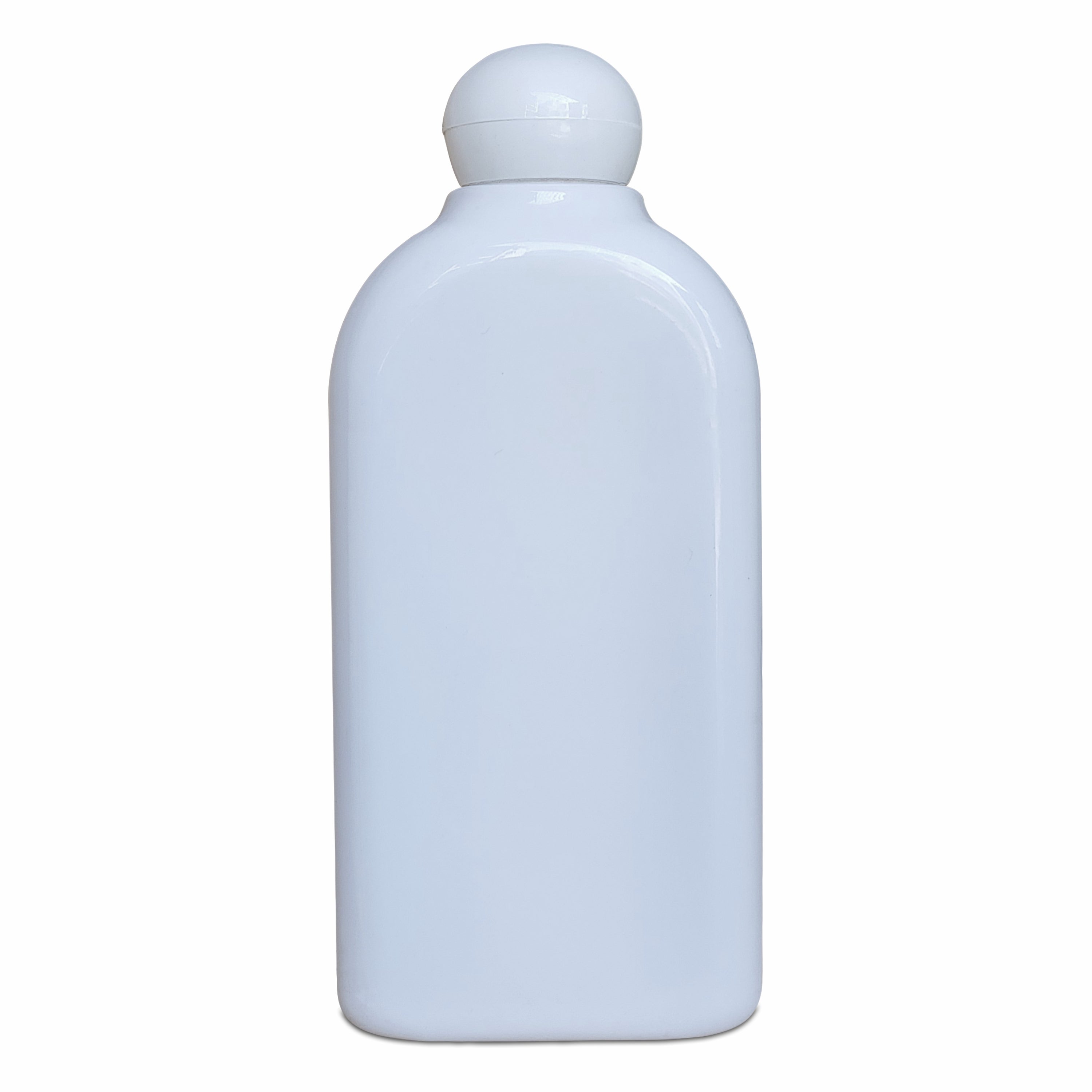 |ZMW77| MILKY WHITE RECTANGLE SHAPE BOTTLE WITH WHITE COLOR ROUND DOME CAP Available Size: 300ml