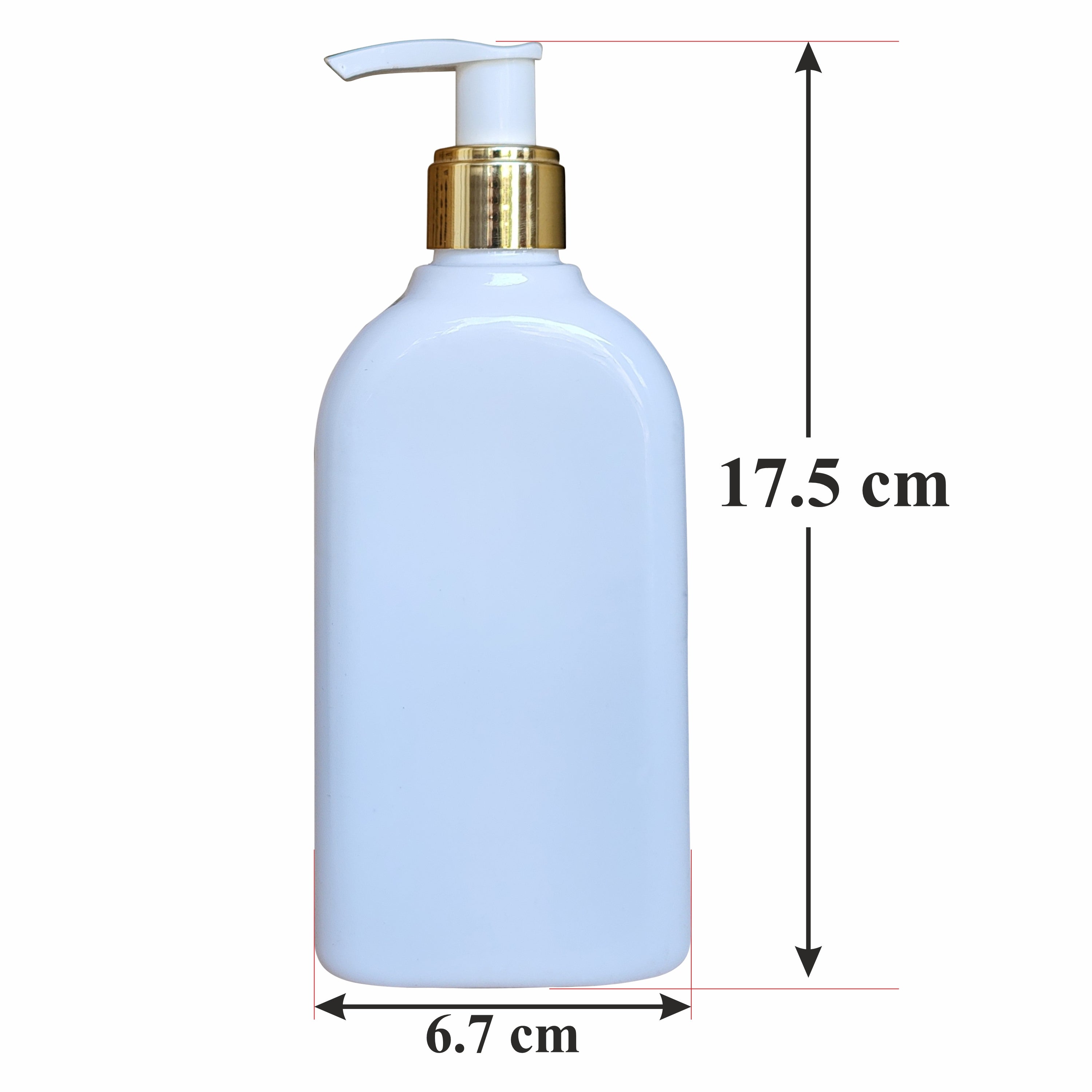 |ZMW69| MILKY WHITE RECTANGLE SHAPE BOTTLE WITH GOLD PLATED WHITE DISPENSER PUMP Available Size: 300ml,