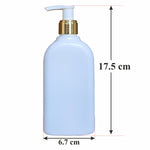 Load image into Gallery viewer, |ZMW69| MILKY WHITE RECTANGLE SHAPE BOTTLE WITH GOLD PLATED WHITE DISPENSER PUMP Available Size: 300ml,
