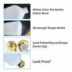 Load image into Gallery viewer, |ZMW70| MILKY WHITE RECTANGLE SHAPE BOTTLE WITH GOLD PLATED ROUND DOME CAP Available Size: 300ml,
