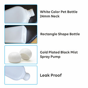 |ZMW67| MILKY WHITE RECTANGLE SHAPE BOTTLE WITH WHITE COLOR ROUND DOME CAP Available Size: 300ml