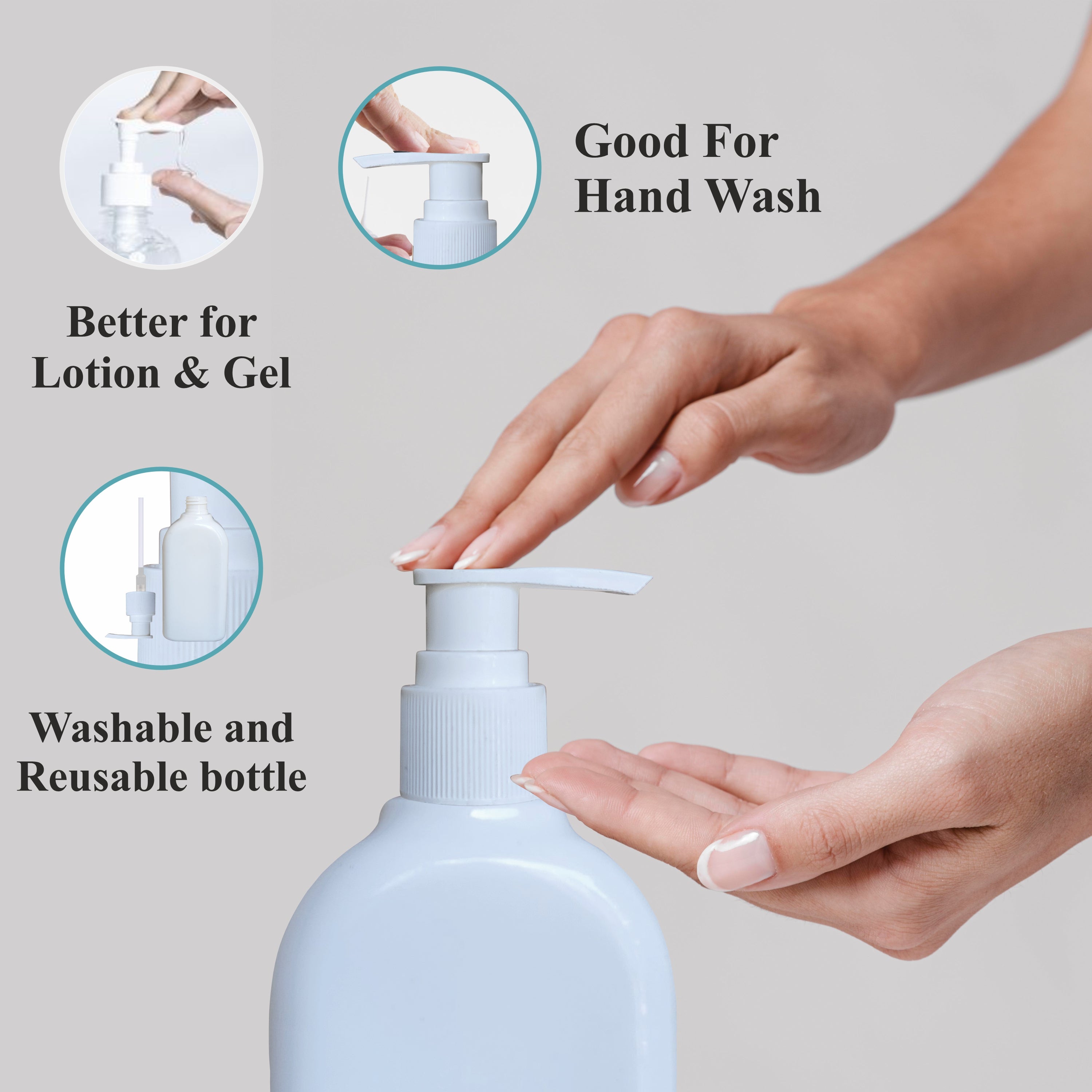 |ZMW78| MILKY WHITE RECTANGLE SHAPE BOTTLE WITH WHITE DISPENSER PUMP Available Size: 300ml,