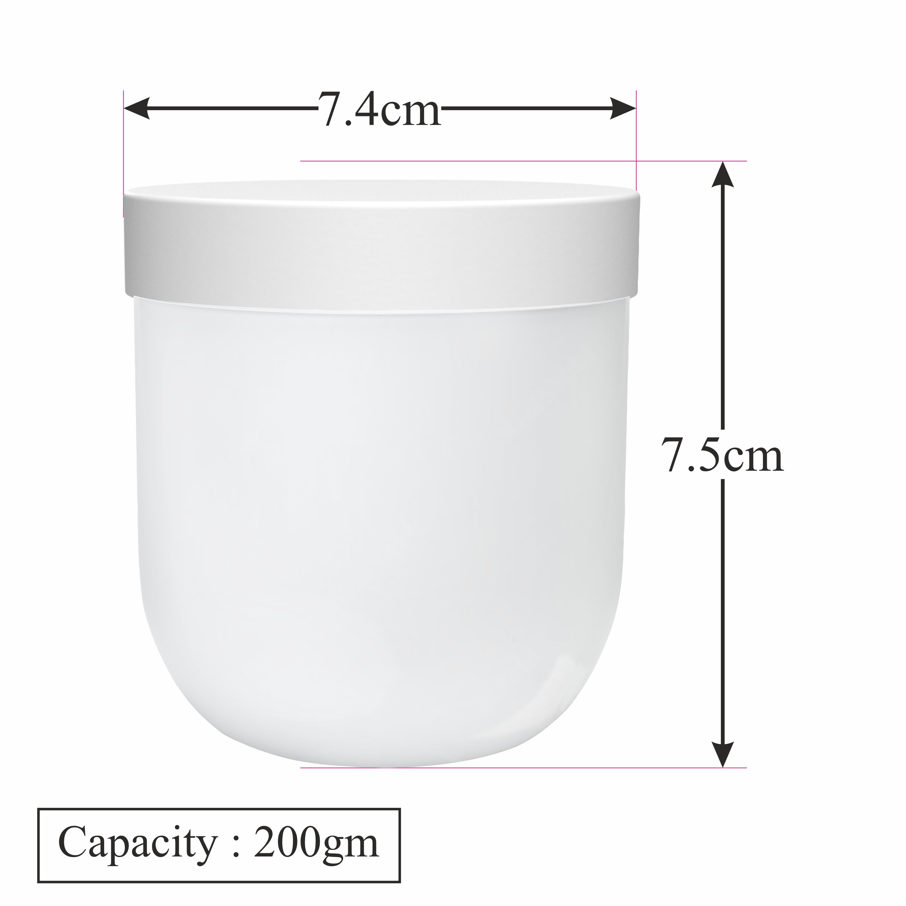 PREMIUM WHITE COLOR PP YOGURT JAR WITH WHITE CAP |200gm| [ZMJ58]
