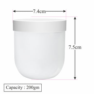 PREMIUM WHITE COLOR PP YOGURT JAR WITH WHITE CAP |200gm| [ZMJ58]