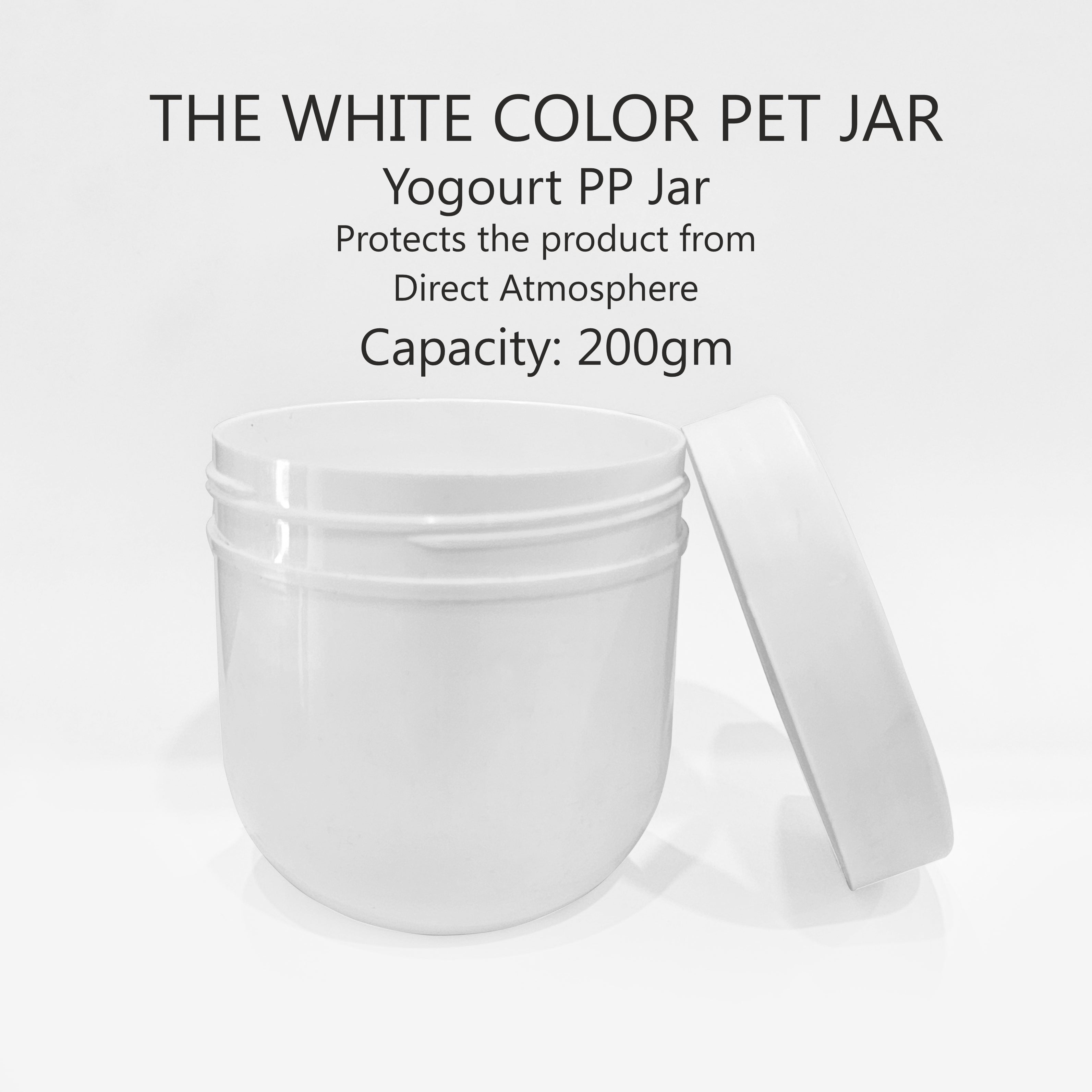 PREMIUM WHITE COLOR PP YOGURT JAR WITH WHITE CAP |200gm| [ZMJ58]