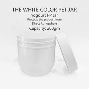 PREMIUM WHITE COLOR PP YOGURT JAR WITH WHITE CAP |200gm| [ZMJ58]