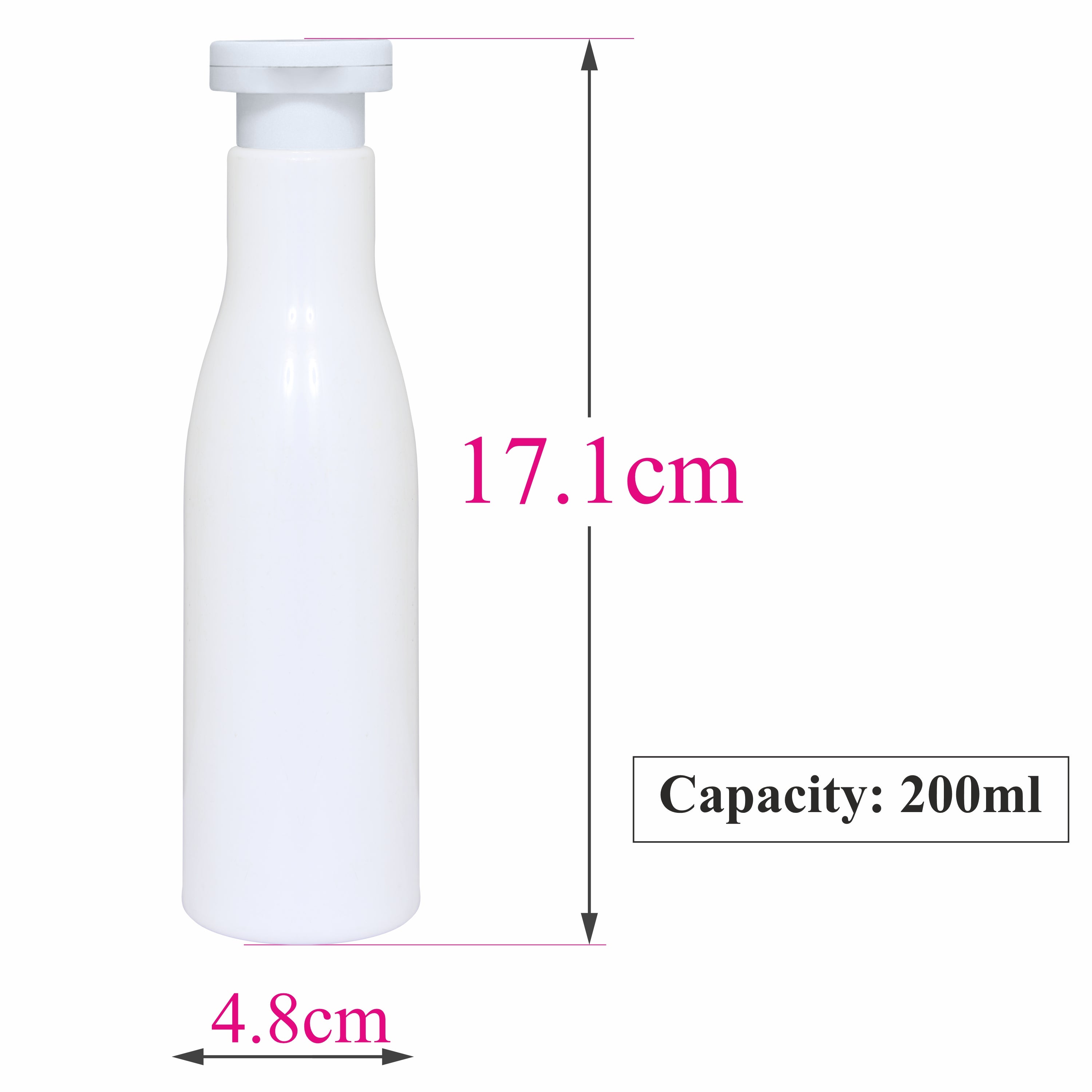 ZMW85 | MILKY WHITE COLOR ASTA PET BOTTLE WITH WHITE ELITE FLIPTOP CAP | 100ml, 200ML