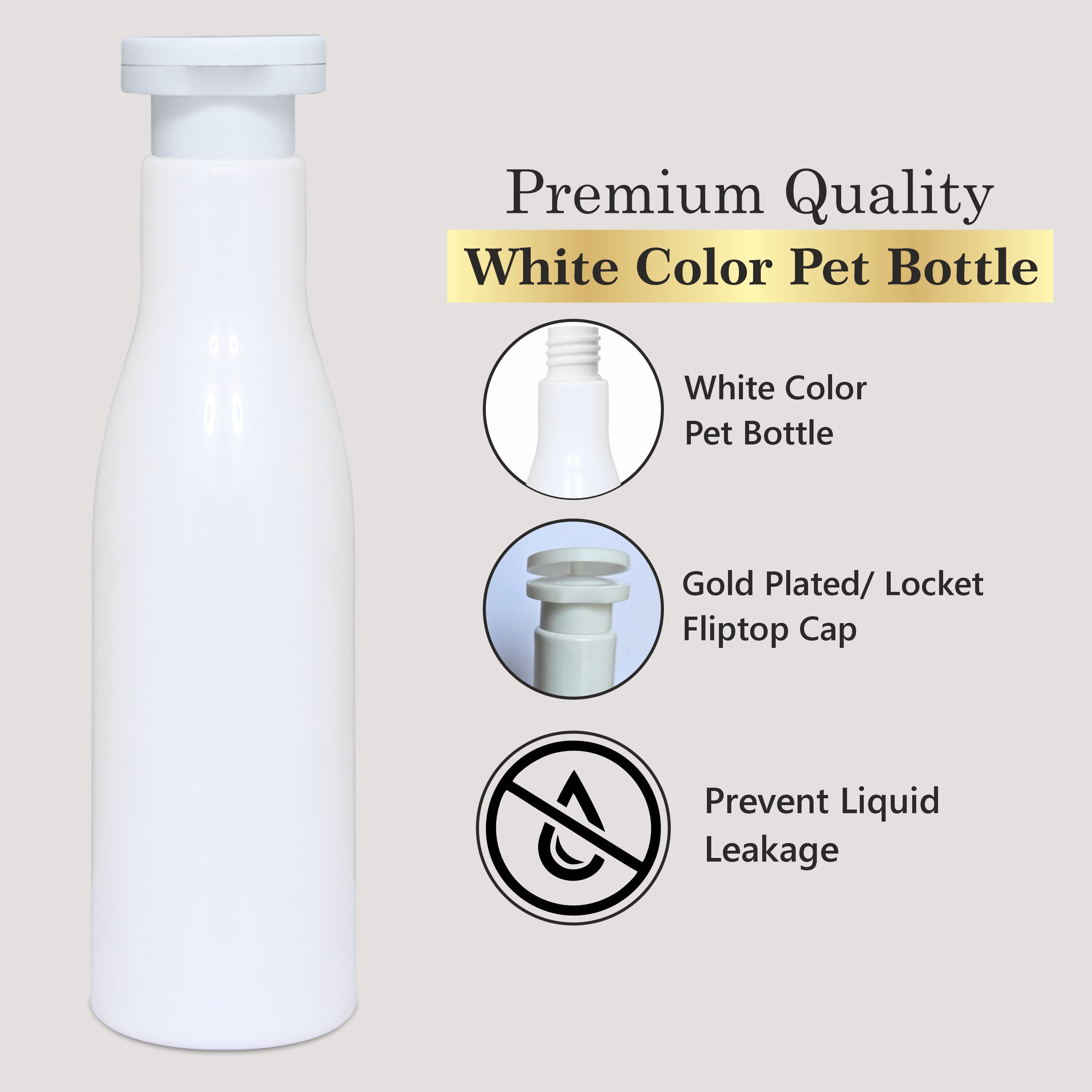 ZMW85 | MILKY WHITE COLOR ASTA PET BOTTLE WITH WHITE ELITE FLIPTOP CAP | 100ml, 200ML
