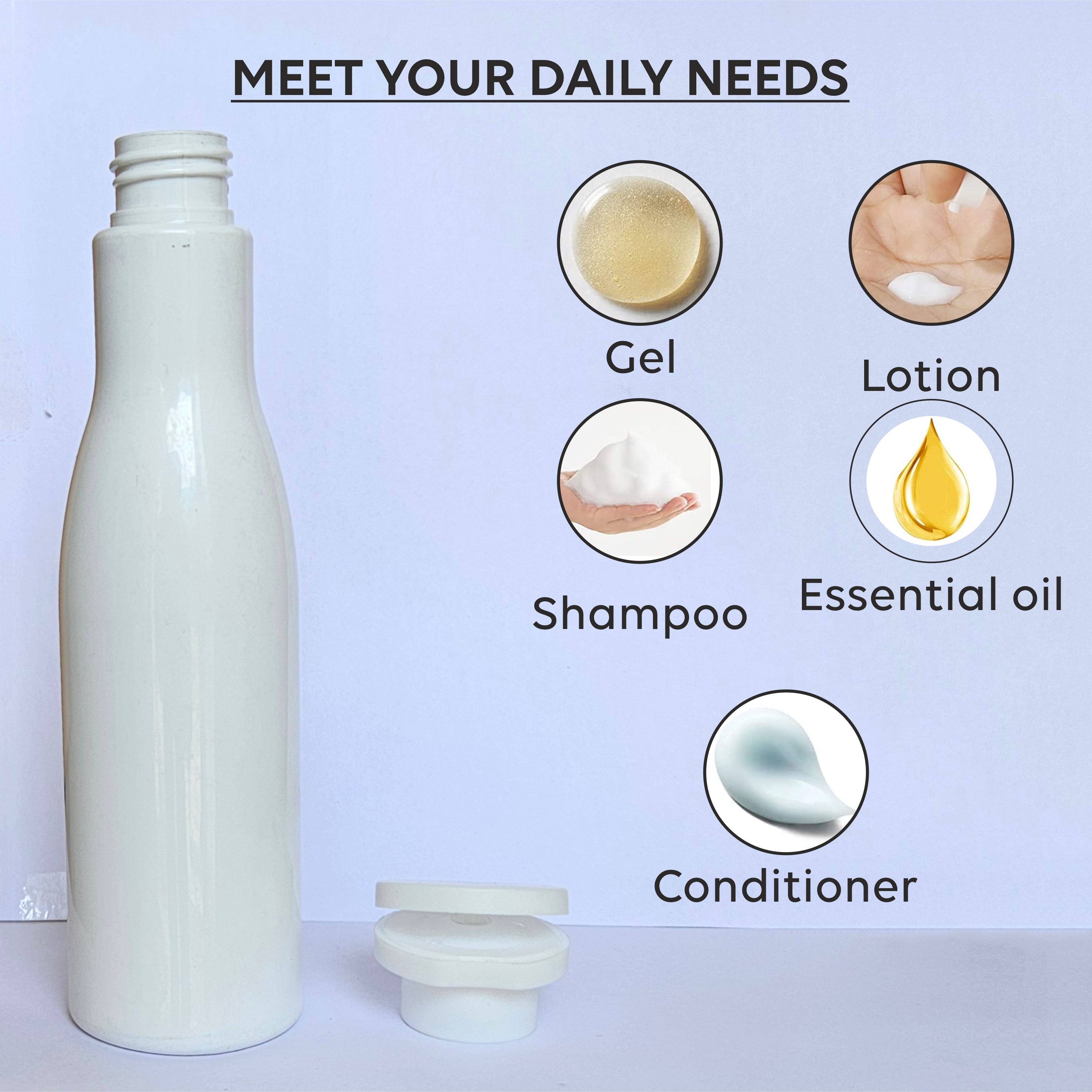 ZMW85 | MILKY WHITE COLOR ASTA PET BOTTLE WITH WHITE ELITE FLIPTOP CAP | 100ml, 200ML