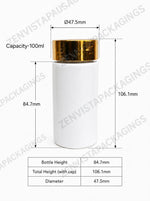 Load image into Gallery viewer, [XY] White round Bottle With Golden Screw Cap - 100ml , 150ml
