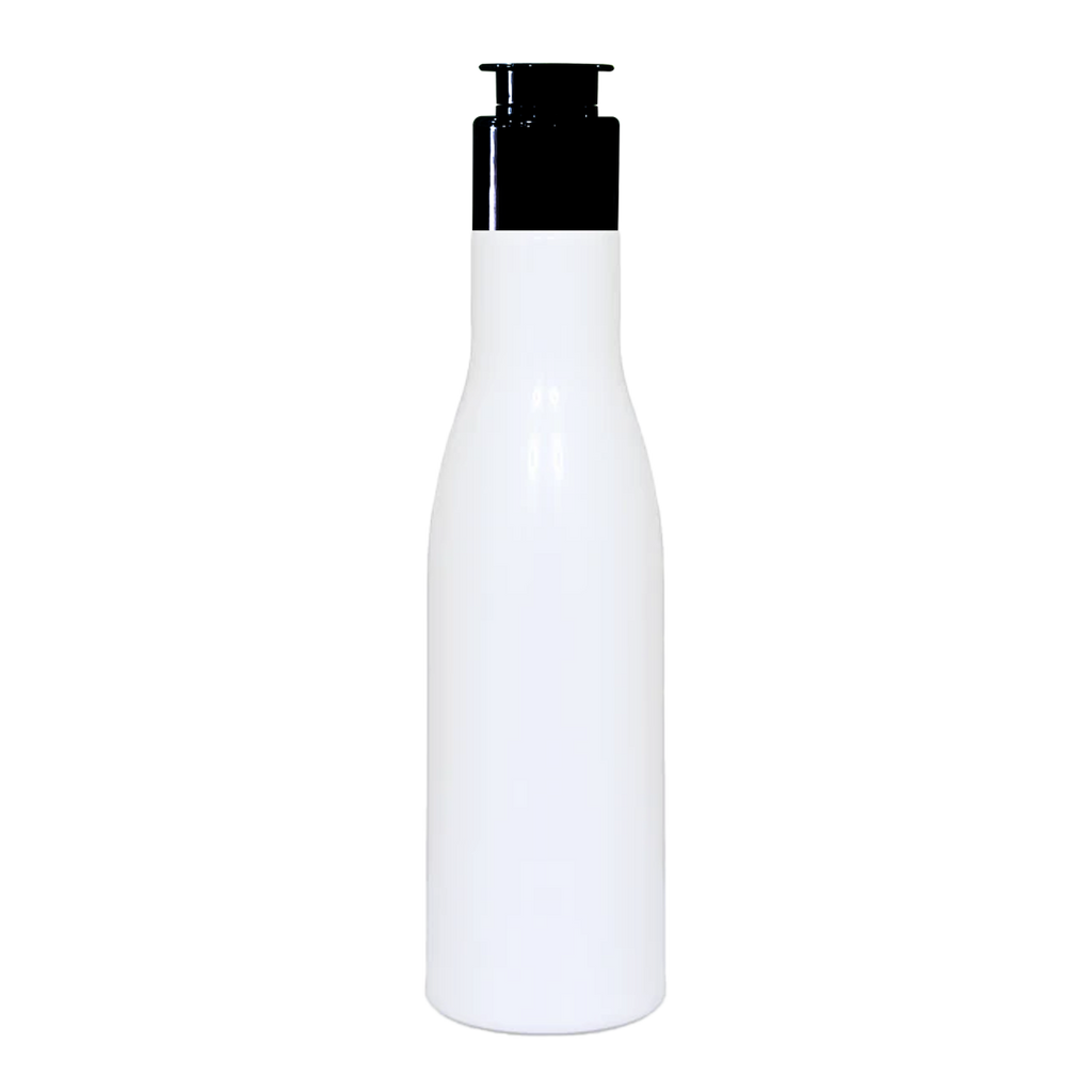 Milky White Asta Bottle , White PET  Bottle , Zenvista Packagings, Packagings Solution, Kettle cap,  White  Asta Bottle with  Black Kettle cap, Cosmetic Bottle, Cosmetic Products, Packaging Bottle For  Shampoo, Lotions, Hand Wash, Body Wash, Mssage Oil