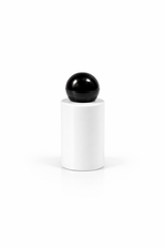 Load image into Gallery viewer, [ZMG206] White Flat Shoulder Glass Bottle With Black Fliptop Dome Cap - 30ml
