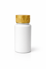 Load image into Gallery viewer, [ZMJ72] White Tablet Jar With Matt Gold Ripped Cap - 100cc &amp; 150cc
