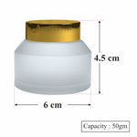 Load image into Gallery viewer, ZMJ34 | BEAUTIFUL FROSTED GLASS JAR WITH GOLD METALIZED CAP | 30GM &amp; 50GM
