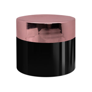 Empty Black color cosmetic jars with Rose gold cap 50gm & 100gm [ZMJ18]