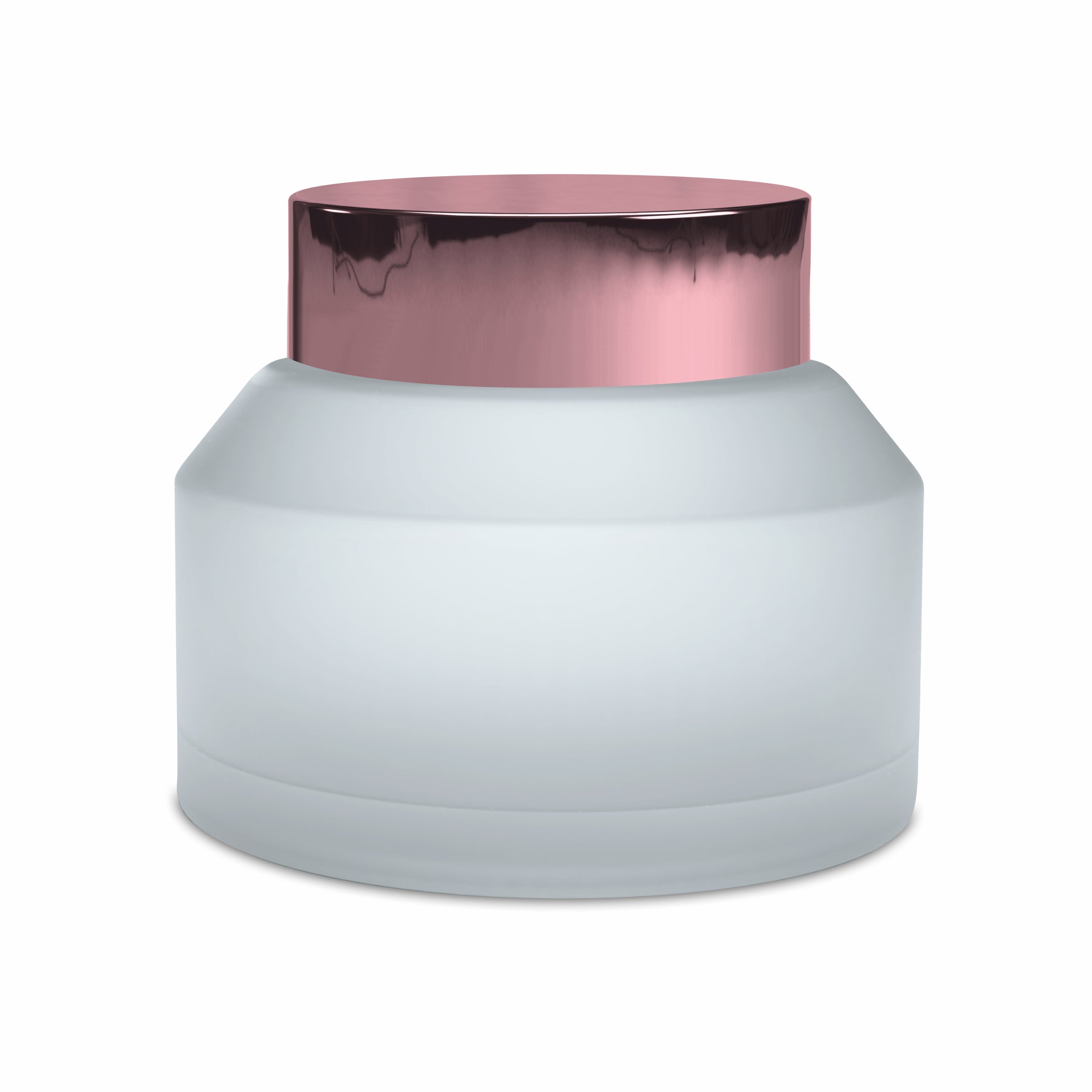 ZMJ37 | BEAUTIFUL FROSTED GLASS JAR WITH ROSE GOLD METALIZED CAP | 30GM & 50GM