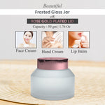 Load image into Gallery viewer, ZMJ37 | BEAUTIFUL FROSTED GLASS JAR WITH ROSE GOLD METALIZED CAP | 30GM &amp; 50GM
