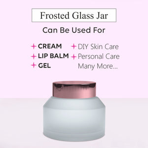 ZMJ37 | BEAUTIFUL FROSTED GLASS JAR WITH ROSE GOLD METALIZED CAP | 30GM & 50GM