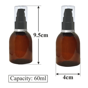 Amber Color Pet Bottle With Black Lotion Pump | 60ml [ZMA23]