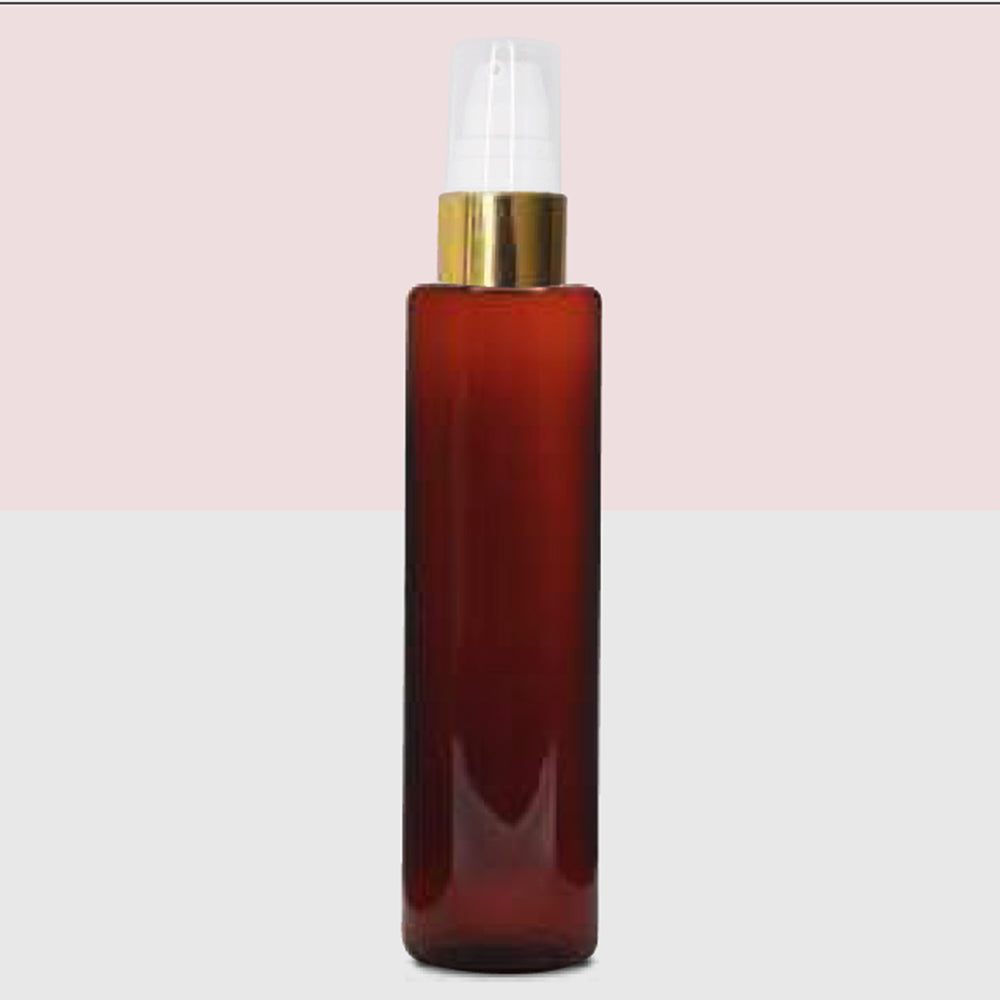 Amber Bottle, Lotion Pump Bottle, Gold Plated Lotion Pump Bottle, Zenvista Packagings, Packaging Experts, Packaging Solutions